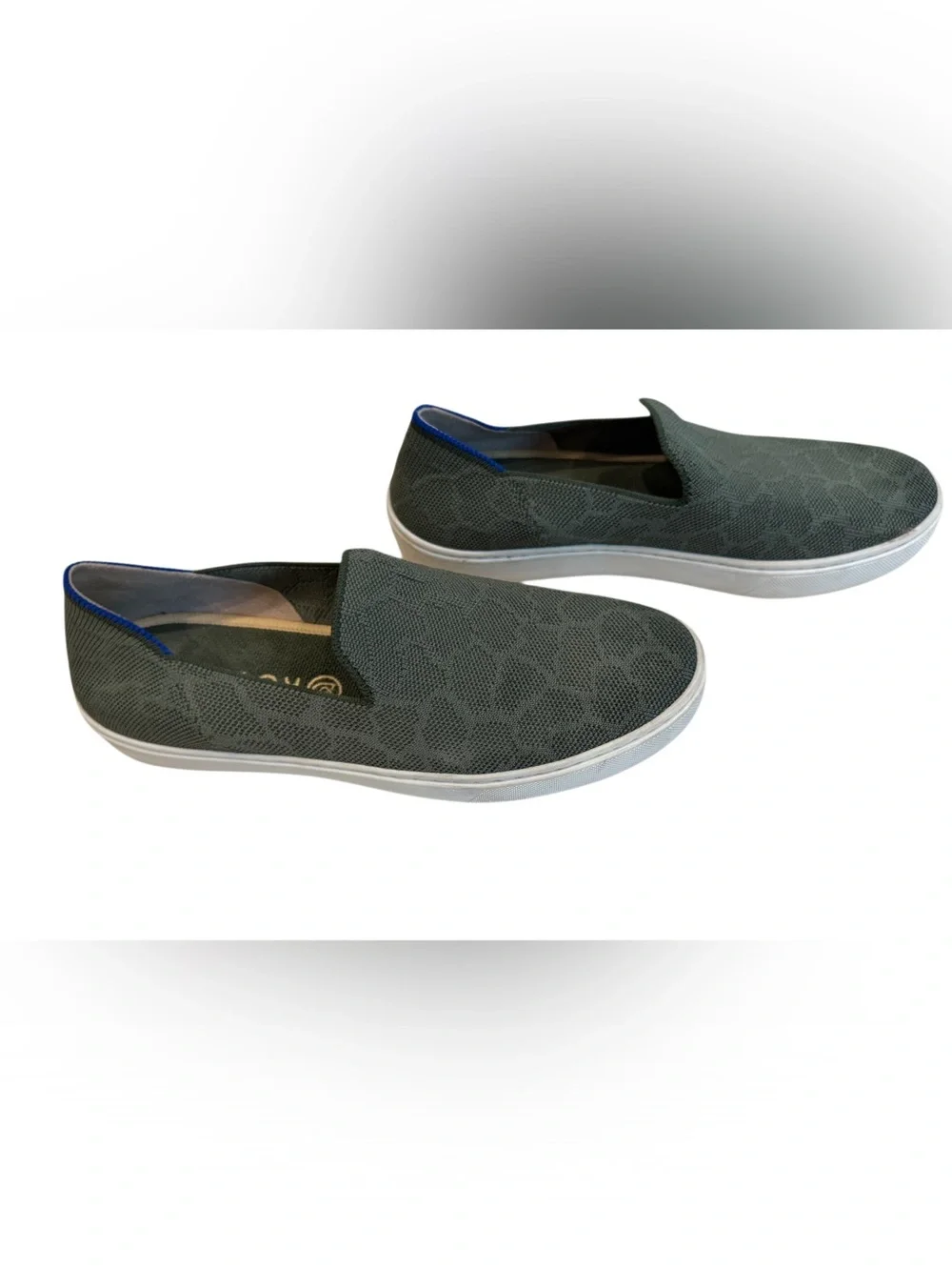 ROTHY'S Sneaker Safari Olive Green Knit Slip-On Sneakers Size